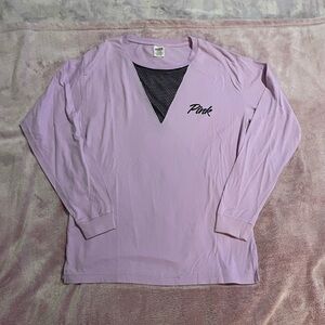 EUC PINK Victoria's Secret lavender long sleeve top
